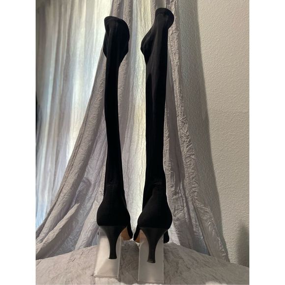 Cole Haan slip on 2” heel sock knee high boots black waterproof ladies SZ 9 so s - Picture 4 of 6